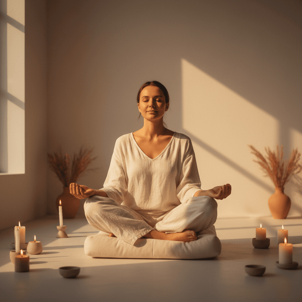 Person in meditative breathwork state