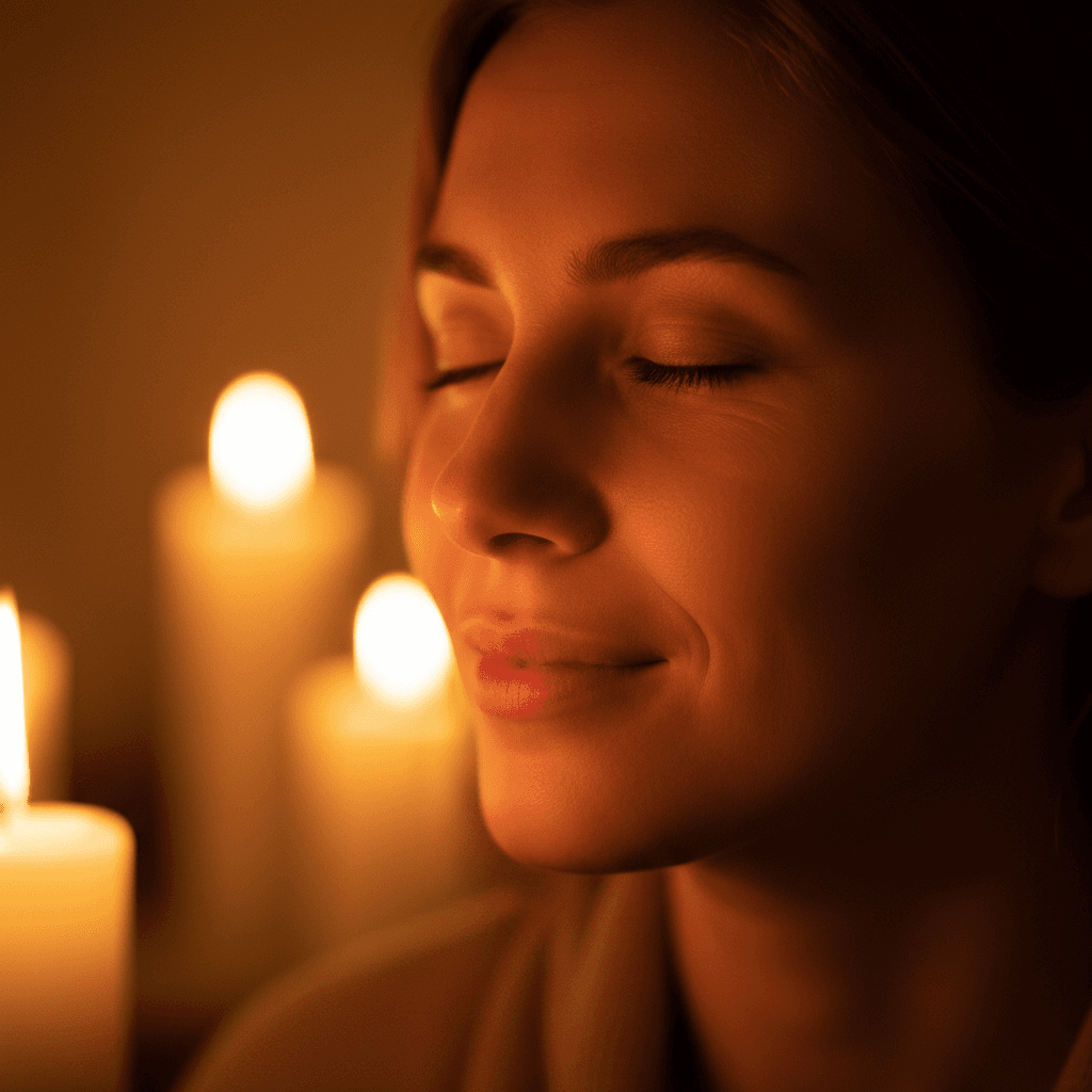 Person in peaceful breathwork meditation